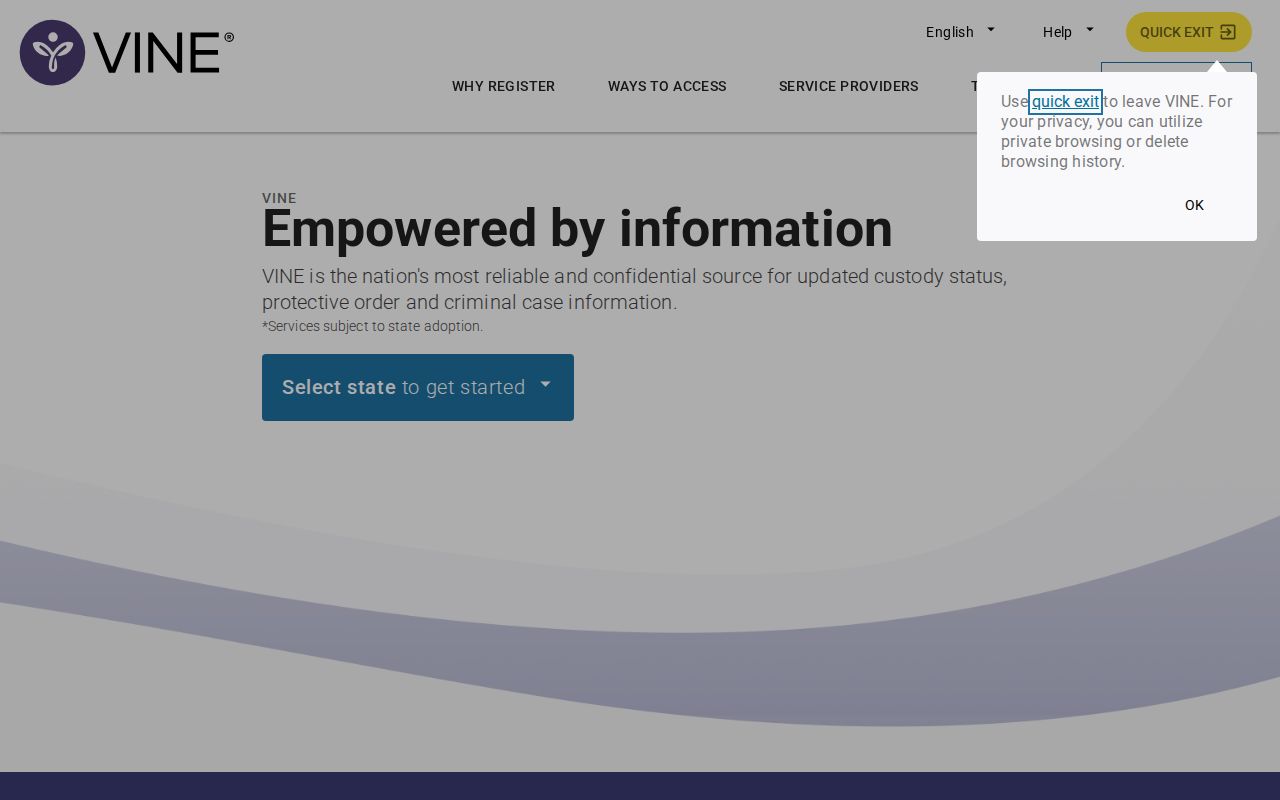 VINE custody and release notification search for Logan County detention records