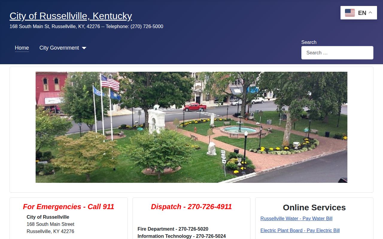 Russellville Logan County Kentucky official police contact for city arrest records
